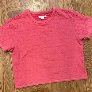 American Eagle Outfitters Pink Textured Short Sleeve Tee